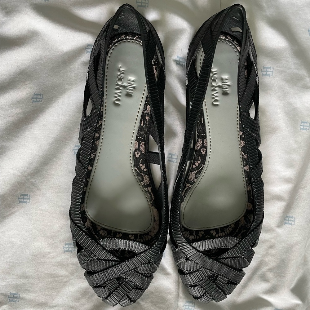Melissa + Jason Wu black weave ballet flats